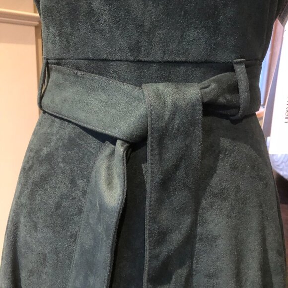 NWT Calvin Klein Holiday Fit and Flare Belted Midi Dress Size 4 Malachite - Picture 6 of 10